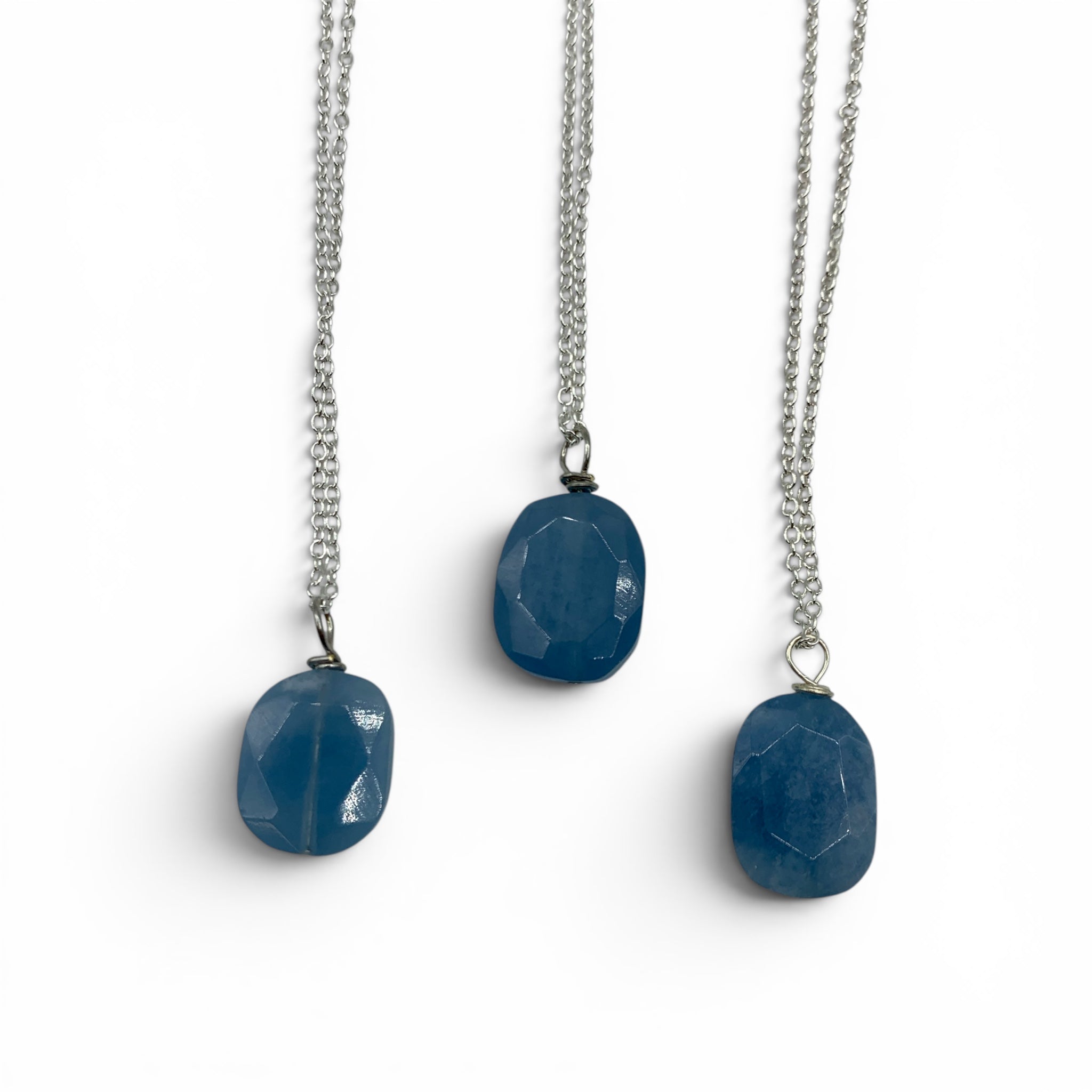 Necklace - Aquamarine Faceted Oval $30